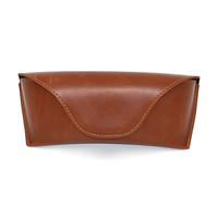 Étui à lunettes souple sac à lunettes en cuir marron avec fermeture magnétique
