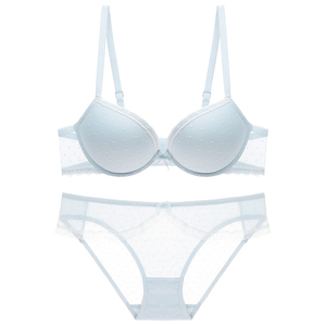 Reggiseno push-up a coppa 3/4 <span class=keywords><strong>con</strong></span> <span class=keywords><strong>ferretto</strong></span> per ragazze delle scuole superiori, <span class=keywords><strong>con</strong></span> slip hipster in pizzo traspirante - Product Image 3