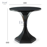 Table d'appoint d'angle ronde en bois massif classique pour salons