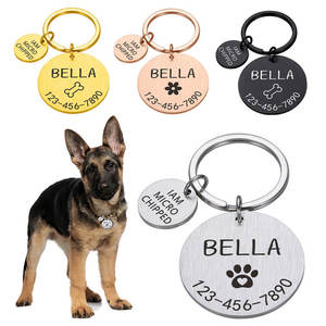 Suministros grabados personalizados <span class=keywords><strong>Collar</strong></span> personalizado de acero inoxidable para perros y mascotas Accesorios Etiqueta de nombre de identificación - Product Image 2