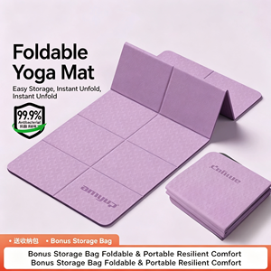 Tapete de Yoga Plegable GQK Morado, Base de TPE de 5mm de Grosor, Diseño Cuadrado Contemporáneo Impreso, Hecho a Máquina, para Uso Doméstico - Product Image 5