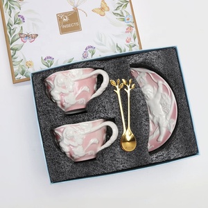 Promotional European Style Gift <b>Box</b> with pink Ceramic <b>Tea</b> Set - Product Image 3