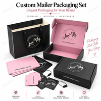 Boîte Postale d'Expédition en Carton Ondulé de Haute Qualité, Taille Personnalisée, Noire et Rose, pour Coffret Cosmétique, Vente en Gros