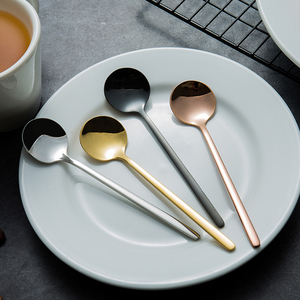 Nueva Taza de Metal Creativa de Acero Inoxidable 304 de 2026 con Cuchara de Café de Mango Largo y Bonito de 13cm, 15cm, 17cm en Plata, Oro Rosa y Negro - Product Image 6