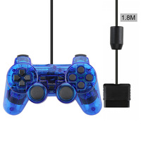 Control Inalámbrico para PS2, Doble Vibración, Transparente, para Sony Popular DYD
