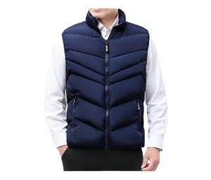 <strong>Men's</strong> Stand Collar <strong>Fleece</strong> Lined Vest Full Zip Quilted <strong>Gilet</strong> with Zipper Pockets for Warm Winter Wear - Product Image 4
