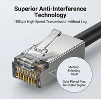 Cable de Red Ethernet Blindado SFTP Cat6A Cat7, Conductor de Cobre Trenzado Desnudo RJ45 26AWG, PVC