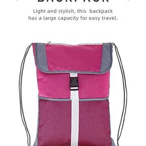 Sac à dos de sport léger et robuste avec logo personnalisé, en maille imperméable, avec cordon de serrage, pour le basketball et les voyages - Product Image 4