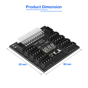 ATX Cung cấp điện Adapter board PCB atx24pin nữ để 8 IDE Molex 4pin & 2 PCIe <span class=keywords><strong>6pin</strong></span> cho ổ đĩa cứng trong kho - Product Image 3
