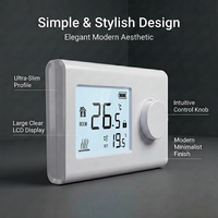 Thermostat mural filaire pour chaudière à gaz, régulateur de température de chauffage, flexible, pour salon, certifié CE RoHS, PC+ABS