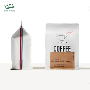 カスタムロゴ入りフラットボトムプラスチック包装袋 PEプロテインパウダー コーヒー豆用 バルブ付きジッパー - Product Image 2