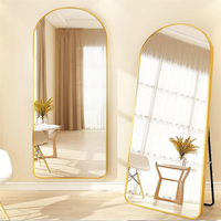[2025 Nouveauté] Miroir sur pied arqué en alliage d'aluminium, miroir mural vertical moderne et simple pour se vêtir