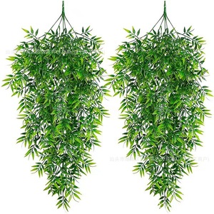 Artificial Hanging Plant Plastic Green Leaves <b>Vine</b> Indoor Outdoor Decorative Greenery 45 <b>Eyes</b> 69 <b>Eyes</b> Single Branch - Product Image 1