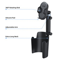 Support de tasse multifonctionnel réglable et stable avec support magnétique pour téléphone, antidérapant et portable, accessoires de voiture