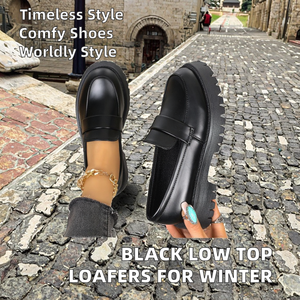 Mocassins classiques pour femmes à bout rond, noirs unis, à enfiler, <span class=keywords><strong>chaussures</strong></span> <span class=keywords><strong>de</strong></span> <span class=keywords><strong>marche</strong></span> confortables, respirantes, légères, design plat pour l'hiver - Product Image 2