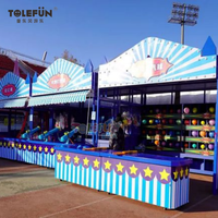 Jeu de tir à la cible interactif en bois Tolefun CE, jeu de corde porte-bonheur, jeu de compétences, parc d'aventure en plein air, stand de fête foraine avec lancer d'anneaux et ballons