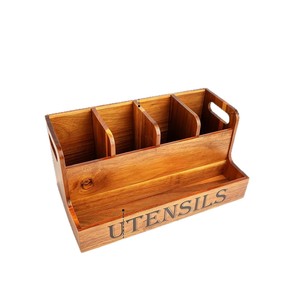 Wooden Utensil Storage Box With <b>Spice</b> <b>Jars</b> For Kitchen Organization L Size - Product Image 2
