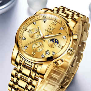 Top marque OLEVS 2858 montre de mode pour hommes Quartz en acier inoxydable étanche montres de sport Relogio Masculino - Product Image 3