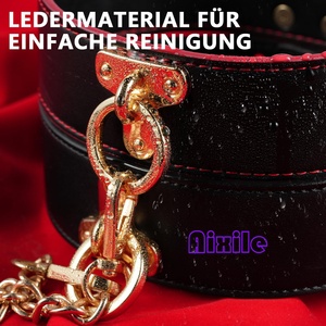 Collar de Cuero con Cadenas y Correa, Restricciones BDSM Ajustables, Set <span class=keywords><strong>Sexual</strong></span> para Coqueteo, Juguetes Sexuales para Parejas, Bondage Erótico - Product Image 4