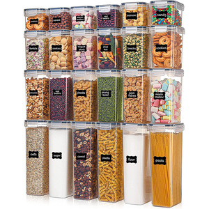 Set di 24 Contenitori per Alimenti Senza BPA con Coperchi Ermetici in Plastica per Cucina - Product Image 1