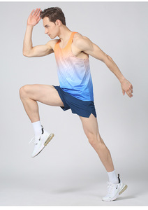 Canotta da Corsa a Basso Prezzo, Asciugatura Rapida, per <span class=keywords><strong>Uomo</strong></span>, Fitness, Body Building, in Poliestere, Colore Sfumato, Sublimazione, <span class=keywords><strong>Canotte</strong></span> da <span class=keywords><strong>Uomo</strong></span> - Product Image 6