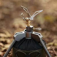 Réchaud portable pliable en alliage d'aluminium pour l'extérieur, allumage manuel au butane, coupe-vent, multifonction, pour pique-nique et camping