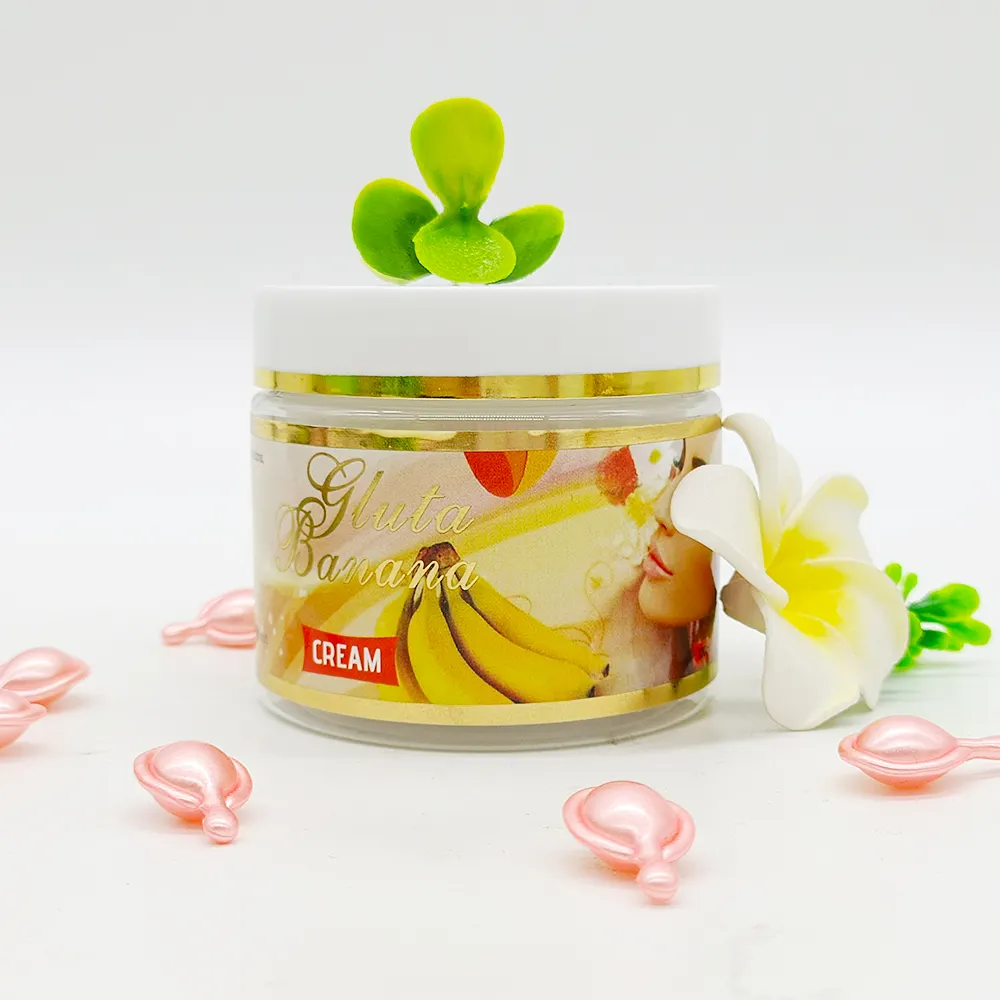 Gluta Banana crème visage naturelle bio éclaircissante contre les taches brunes boutons cernes vergetures