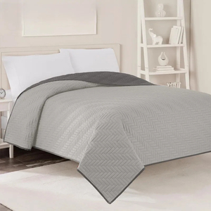 Couvertures Hypoallergéniques Grises en Polyester à Motifs, Lavables en Machine, Couvre-lits Hiver Grand Confort, Taille Queen, Meilleures Ventes - Product Image 1
