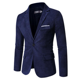 Abito da <span class=keywords><strong>uomo</strong></span> Slim Fit abito monopetto nero <span class=keywords><strong>blu</strong></span> abito in velluto a coste misto stile Casual giacca da <span class=keywords><strong>uomo</strong></span> taglie forti - Product Image 2