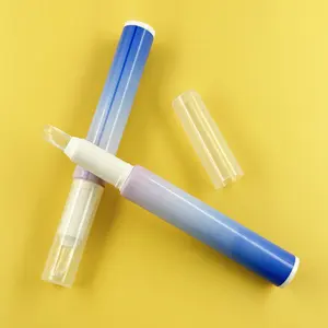D16mm tabung lip gloss pencet lembut kosmetik kosong dengan aplikator sikat silikon besar