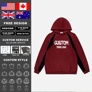 Sudadera con Capucha KingSen OEM para Hombre, de Invierno, de Poliéster/Algodón, Transpirable, Antiencogimiento, de Gran Tamaño, con Bloques de Color, Bordada, con Cierre - Product Image 2