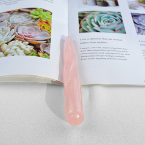 Bacchetta da massaggio al quarzo rosa con bastoncino da massaggio in cristallo per meditazione di guarigione energetica le donne si rilassano con il bastoncino da massaggio Yoni - Product Image 3