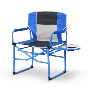 Acero al aire libre portátil campamento Beach silla compacto plegable SILLA DE Director con sostenedor de taza