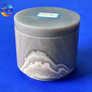 מרגמה טבעית באגטה מעבדה שחיקה עמיד ללבוש עם טומאה מכסה - Product Image 1