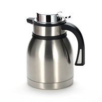 Carafe à café isotherme en acier inoxydable de grande capacité 2,0 litres avec couvercle plaqué argent et poignée antidérapante