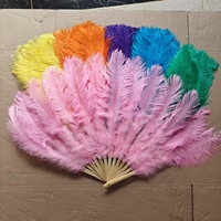 Lot de 2 éventails en plumes d'autruche, 28"x54", éventails à main moelleux pour costumes de burlesque et de danse Gatsby