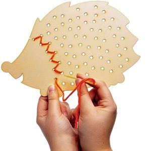 Kit de filage en bois hérisson en gros, décoration artisanale DIY moderne et simple pour la maison, décorations suspendues pour enfants à coudre - Product Image 2