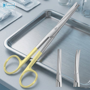 Ciseaux gynécologiques Mayo-Stille à pointe droite et courbée, instrument chirurgical modèle F4-607, certifié CE Classe II - Product Image 3