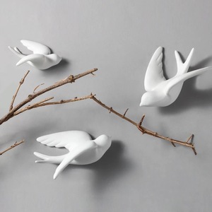 Decorazione Murale 3D in Ceramica, Statuette di Uccelli e Rondini, Arte Decorativa Creativa per Soggiorno, <span class=keywords><strong>Murales</strong></span> Animali, Ornamenti Decorativi per la Casa - Product Image 2