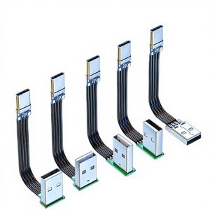 Cable <span class=keywords><strong>USB</strong></span> a Tipo-<span class=keywords><strong>C</strong></span> de Silicona Flexible en Forma de Codo - Cable de Transferencia de Datos DIY con Conductor de Cobre - Product Image 1