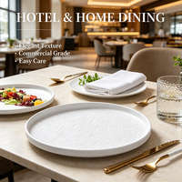 Assiette à dîner en mélamine polie, écologique, résistante au lave-vaisselle, durable, pour restaurant, hôtel, motif minimaliste en pierre