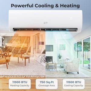 Aire Acondicionado Mini Split Costway 11500 Btu 230V 17 Seer2 Wifi Inverter Sistema de Calefacción y Refrigeración - Product Image 3