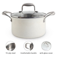Ensemble de casseroles et de poêles en acier inoxydable 10 pièces-3 plis plaqués-Batterie de cuisine professionnelle en acier inoxydable