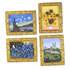 OEM/ODM 3D Relief NFC Aimant de Réfrigérateur Célèbre Peinture Résine Souvenir Cadeau Personnalisé <span class=keywords><strong>Gourmet</strong></span> Van Gogh Iris Communication RFID - Product Image 2