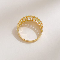 Bague de fiançailles pour femme en or jaune 18 carats, large, texture brossée, style vintage, luxe léger, avec diamant de laboratoire cultivé