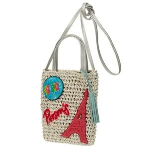 Person's Embroidered Straw Crossbody Bag Mini Woven Tote with Top Handle & Detachable Strap, Casual Summer Shoulder <b>Purse</b> - Product Image 6