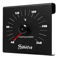 Termometer Sauna Logam Hitam Modern, Pengukur Suhu Analog yang Dipasang di Dinding 40-240 ° F untuk Ruang Uap Rumah, Sauna Kering, dan Rumah Mandi Uap