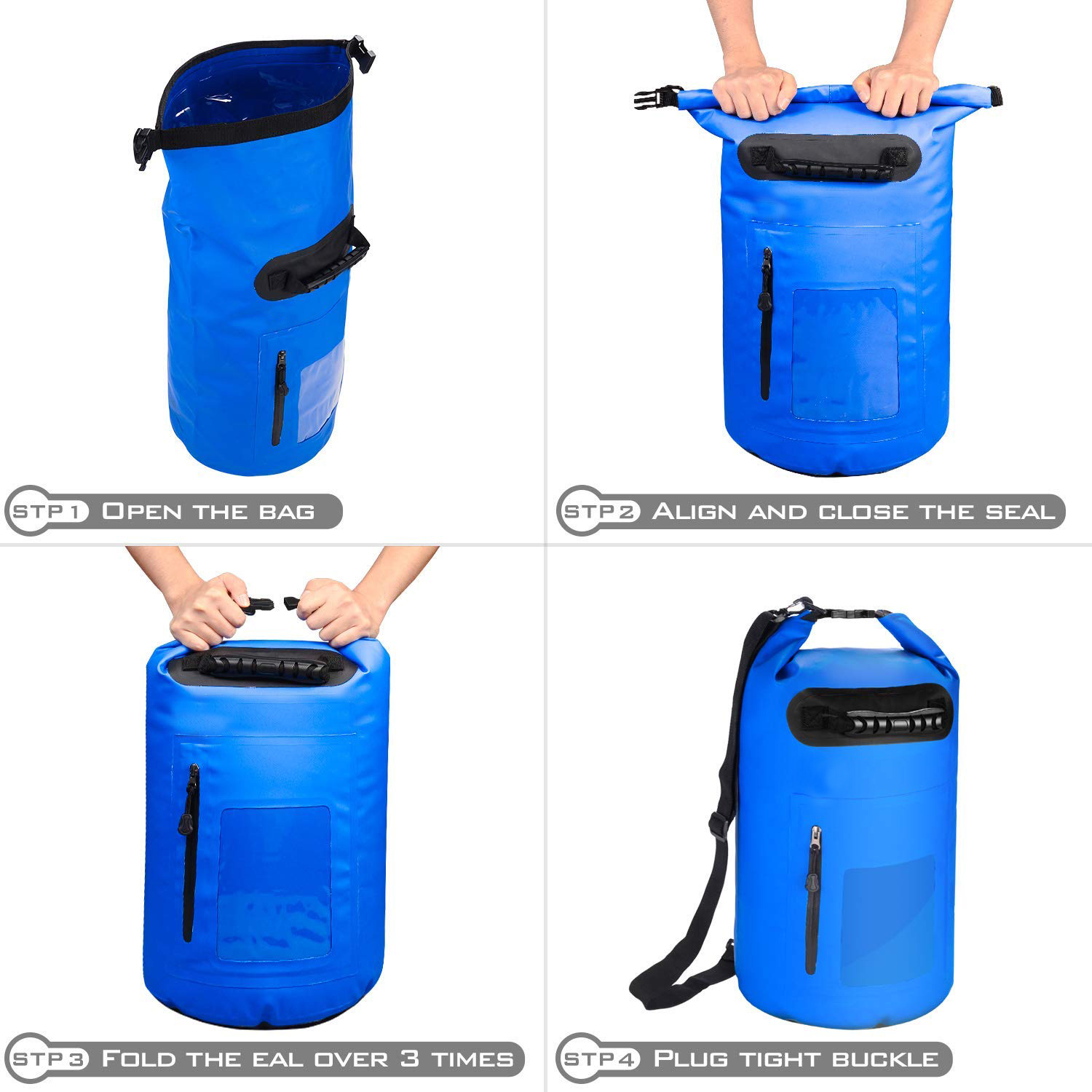 High Quality PVC Outdoor Sport Manufacturer Tarpaulin Waterproof Sack Ocean Pack Camping Dry Bag Backpack