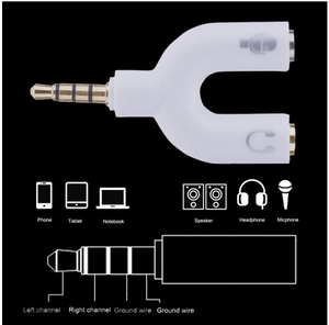 Auriculares de 3,5mm Doble Adaptador Jack U Tipo de convertidor de enchufe estéreo divisor de auriculares <span class=keywords><strong>para</strong></span> <span class=keywords><strong>PC</strong></span>/<span class=keywords><strong>MP3</strong></span> inteligente reproductor de Audio cables - Product Image 6