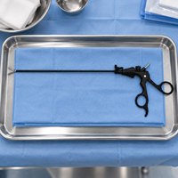 Pince à poignée en D en acier inoxydable de 3 mm avec mâchoire atraumatique pour la chirurgie abdominale générale